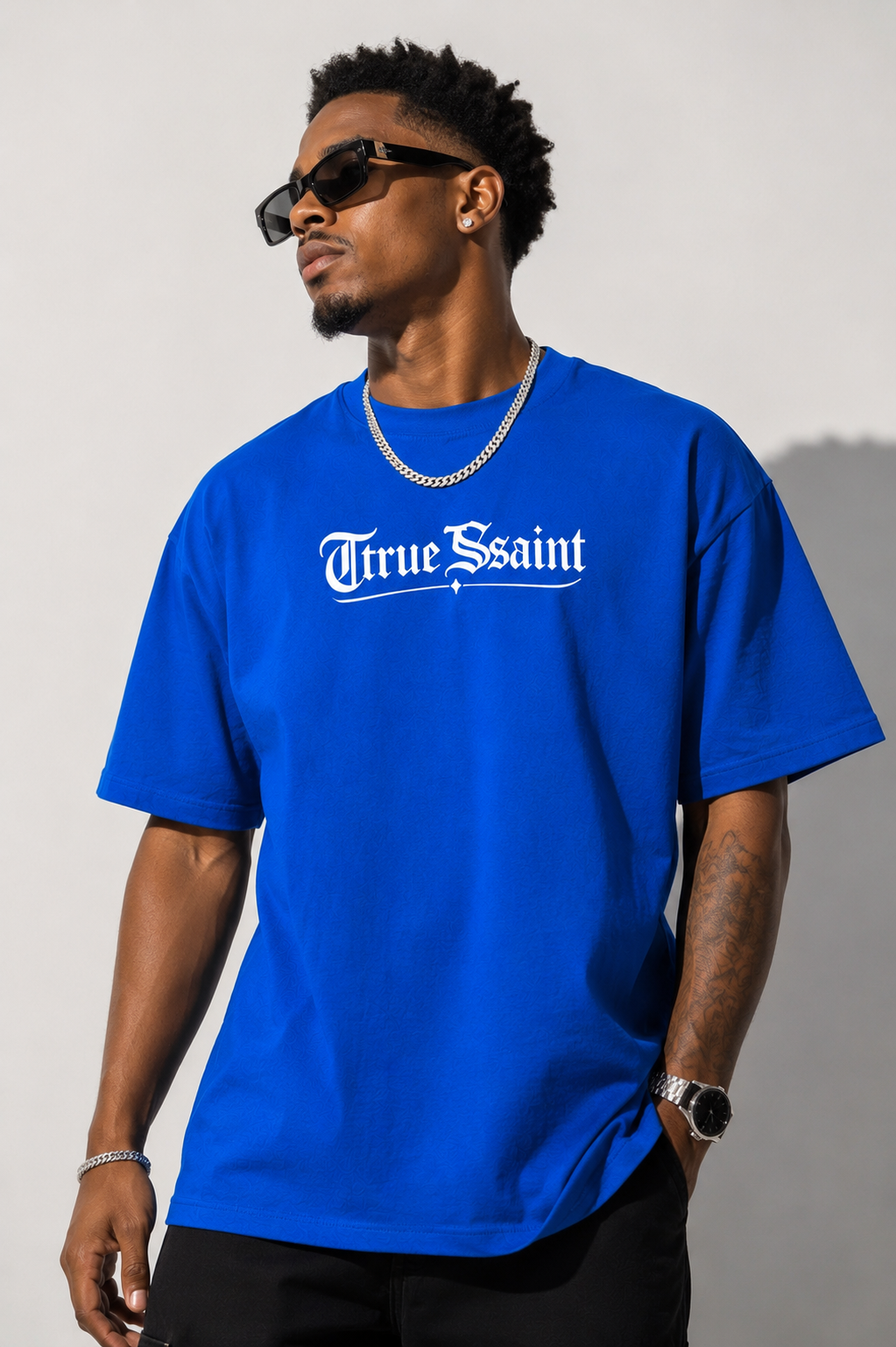 Ttrue Ssaint Signature Oversized T-Shirt – Blue