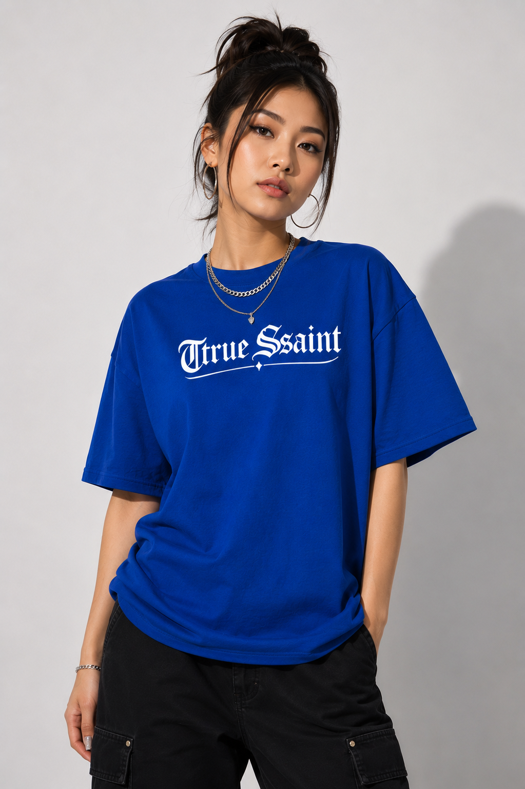 Ttrue Ssaint Signature Oversized T-Shirt – Blue