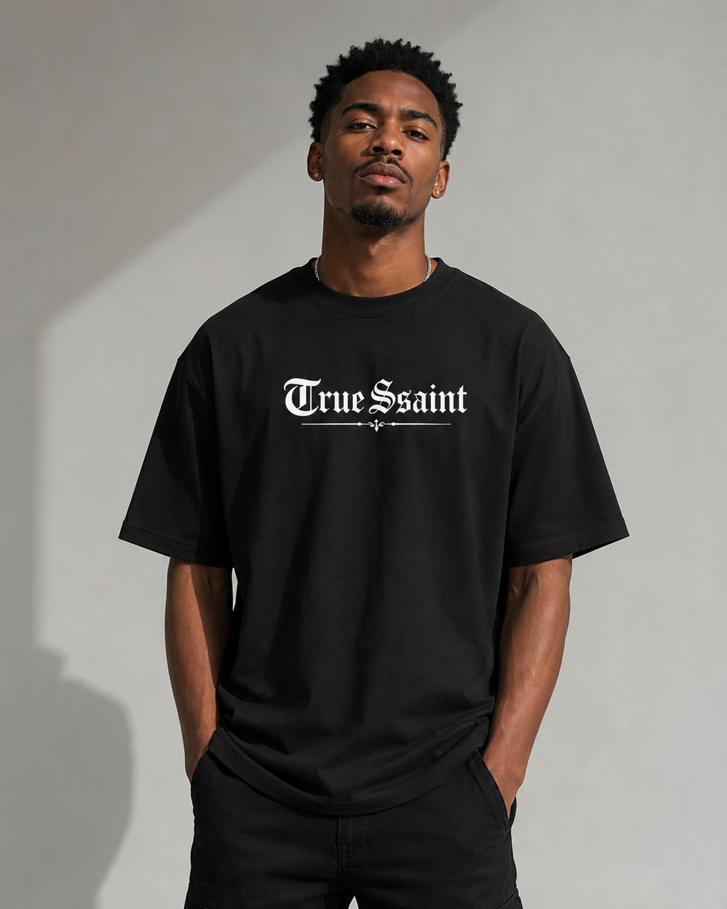 Ttrue Ssaint Signature Oversized T-Shirt – Black