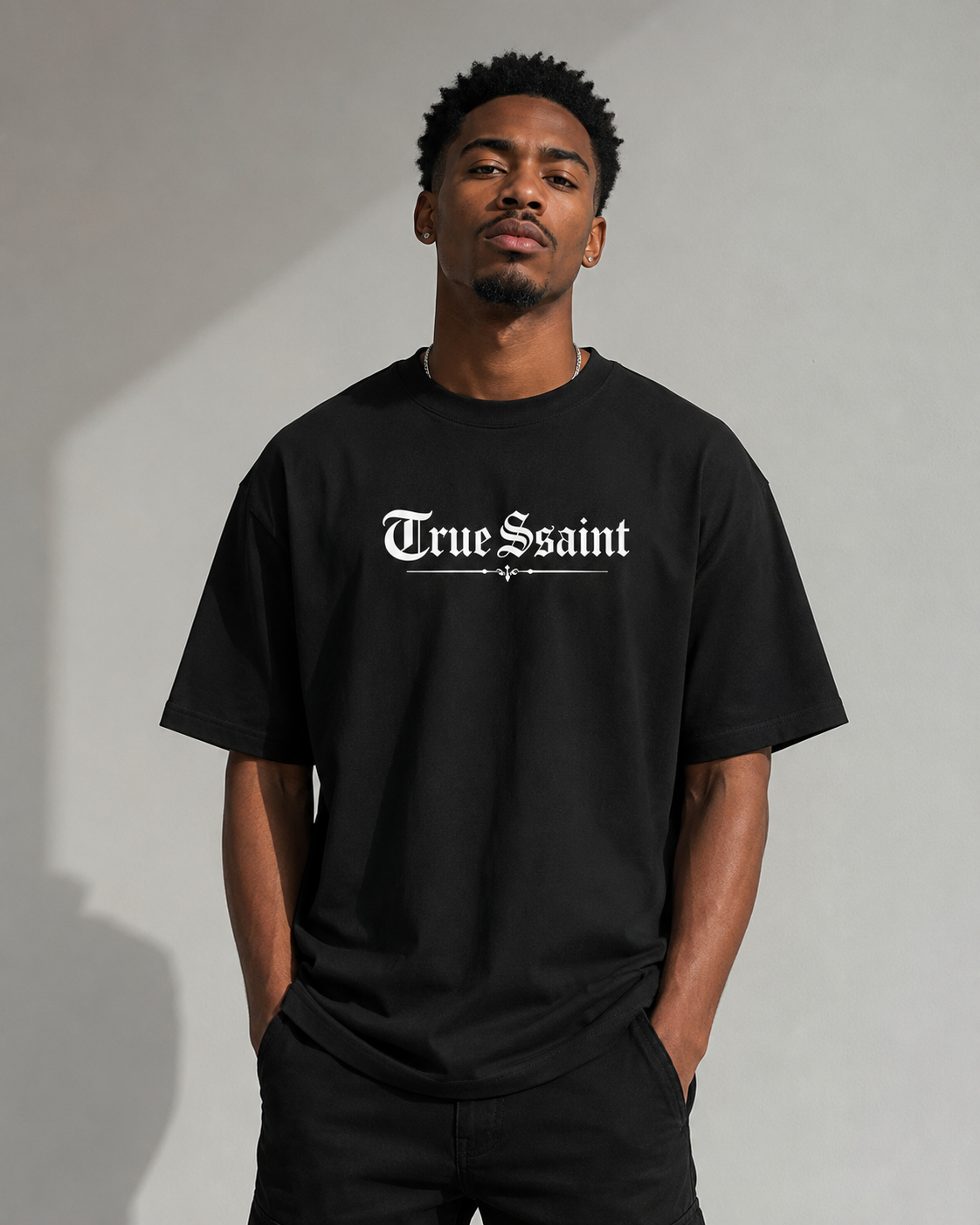 Ttrue Ssaint Signature Oversized T-Shirt – Black