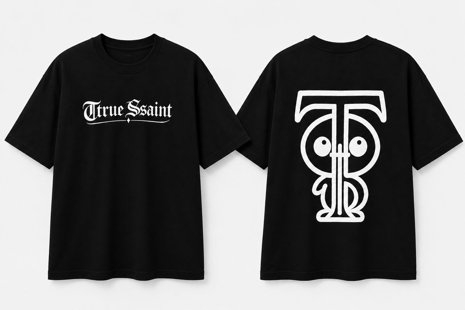 Ttrue Ssaint Signature Oversized T-Shirt – Black