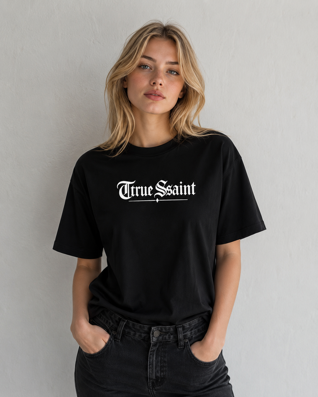 Ttrue Ssaint Signature Oversized T-Shirt – Black